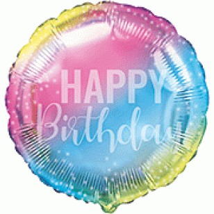Pastel Gradient Happy Birthday Balloon Pastel Gradient Happy Birthday Balloon